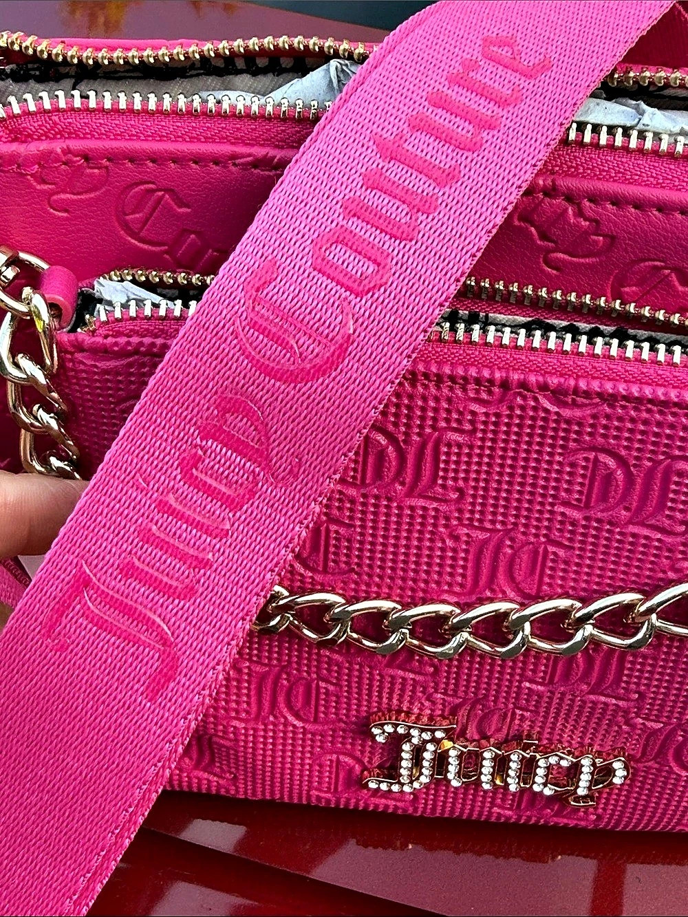 Juicy Couture Double Trouble Crossbody Bag in Pink NWT - Picture 6 of 8
